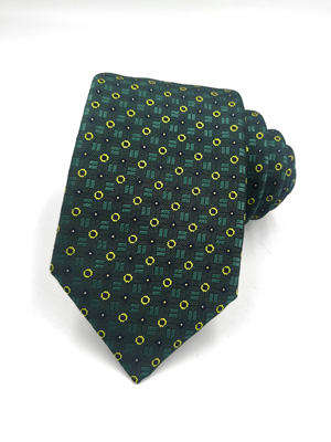 Вратовръзка в зелено с фигури - 10003 - 25.00 лв