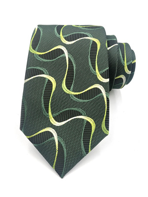 Вратовръзка в зелено с вълни - 10007 - 25.00 лв