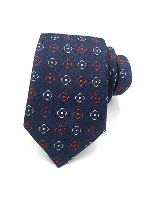 Вратовръзка в тъмно синьо на фигури - 10009 - 25.00 лв