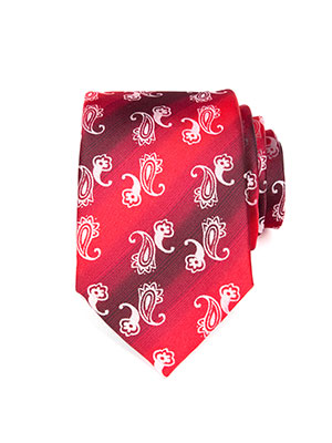 Червена вратовръзка на бели фигури - 10014 - 25.00 лв