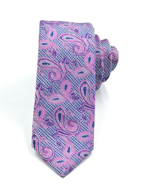 Лилава вратовръзка с цветни фигури - 10028 - 25.00 лв