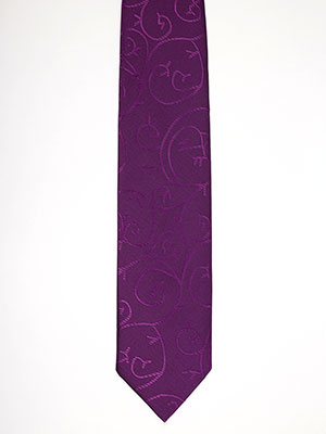 Вратовръзка в тъмнолилаво на фигури - 10031 - 25.00 лв