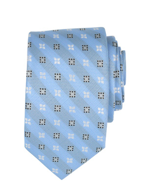 Вратовръзка в небесно синьо с точки и кв - 10032 - 25.00 лв