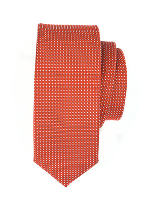 Червена вратовръзка на квадрати с бели т - 10037 - 25.00 лв