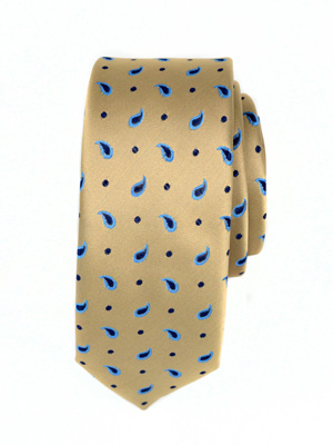 Вратовръзка в жълто на сини фигури - 10039 - 25.00 лв