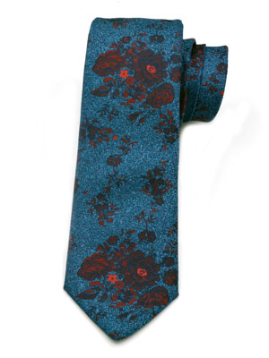 Вратовръзка жакард с бордо цветя - 10057 - 25.00 лв