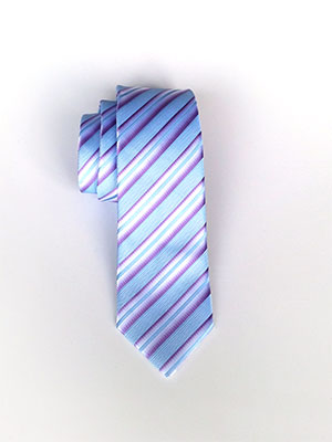 Вратовръзка в синьо и лилаво райе - 10063 - 25.00 лв
