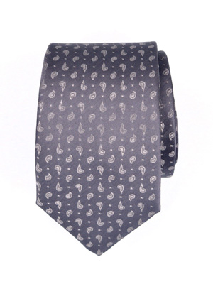 Вратовръзка в сиво с релефни пейсли - 10073 - 25.00 лв