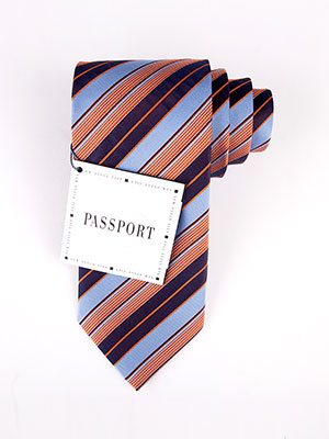 Вратовръзка на цветно райе от коприна - 10084 - 22.00 лв