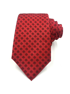 Вратовръзка в червено с фигури - 10093 - 25.00 лв
