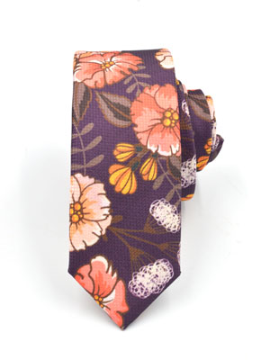 Вратовръзка в лилаво с цветя - 10119 - 22.00 лв
