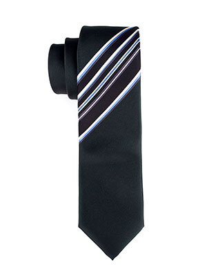Черна вратовръзка с ярко райе - 10124 - 22.00 лв