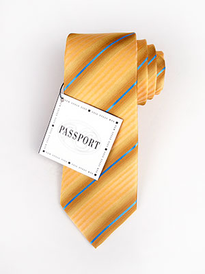 Жълта вратовръзка на синьо райе - 10136 - 22.00 лв