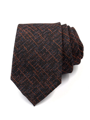 Вратовръзка черен меланж на оранжеви чер - 10164 - 25.00 лв
