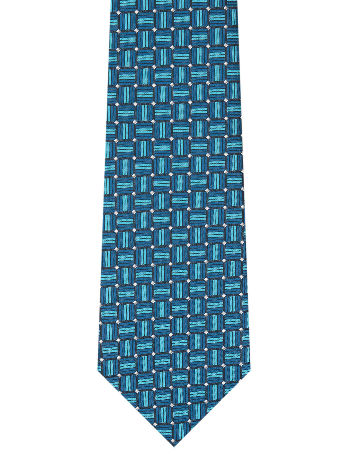 Петролено синя вратовръзка на фигури - 10168 - 25.00 лв img2