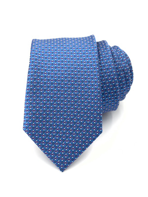 Вратовръзка в синьо на лилави фигури - 10194 - 25.00 лв