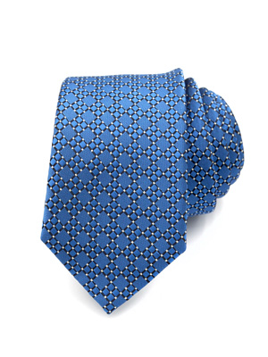 Вратовръзка в петролено на бежови фигури - 10197 - 25.00 лв