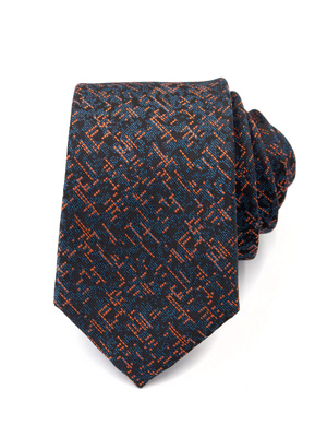 Черна вратовръзка с оранжеви нишки - 10202 - 25.00 лв