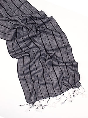 Елегантен шал в сиво на черно райе - 10321 - 12.00 лв