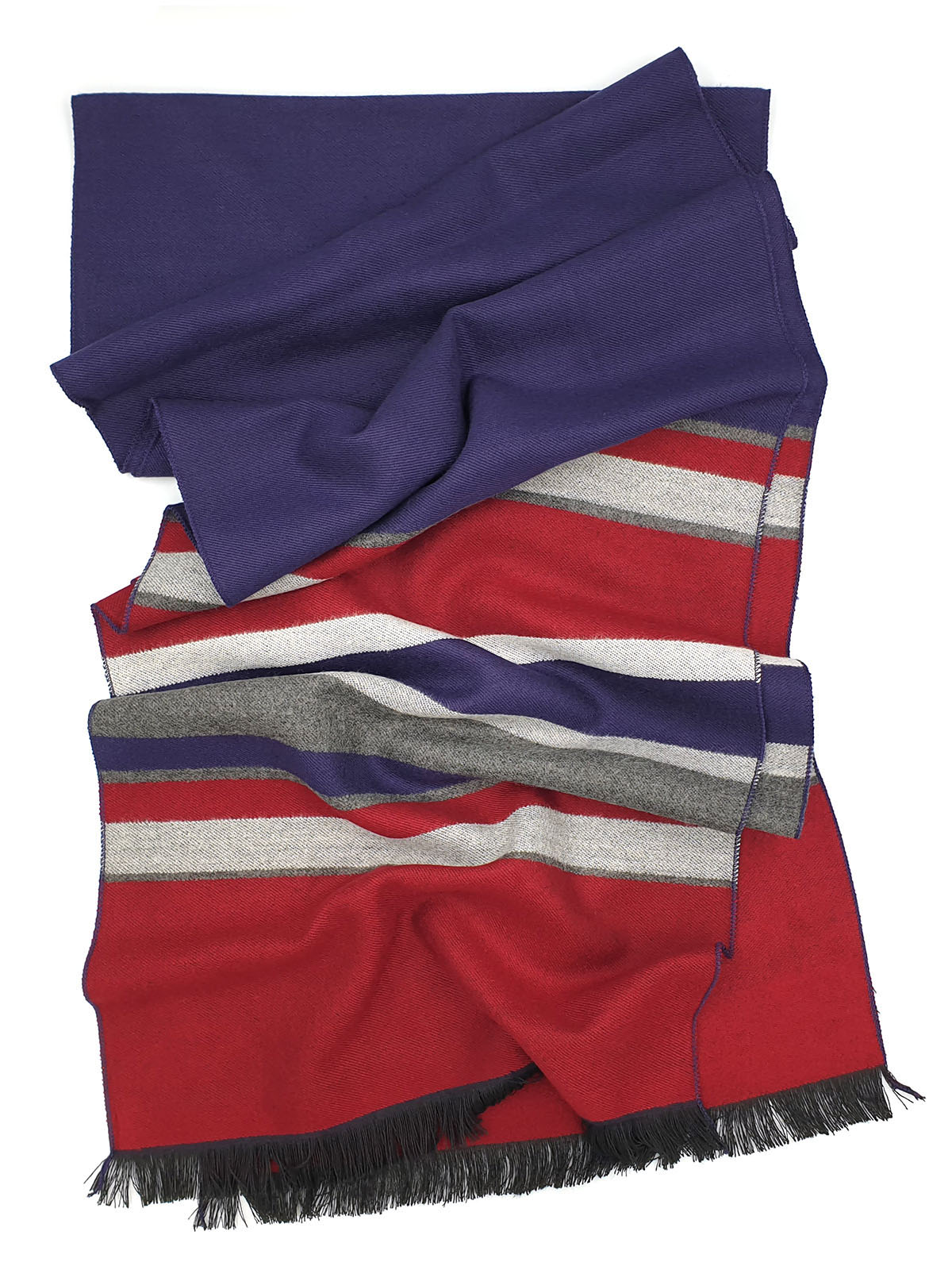 Раиран цветен шал с ресни - 10340 - 35.00 лв img2