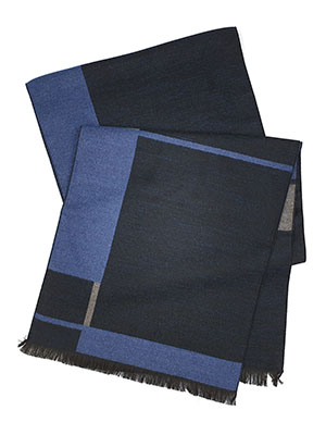 Ефектен шал в сиво синьо и черно - 10374 - 35.00 лв
