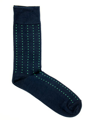 Тъмно сини чорапи със зелени квадрати - 10525 - 7.00 лв