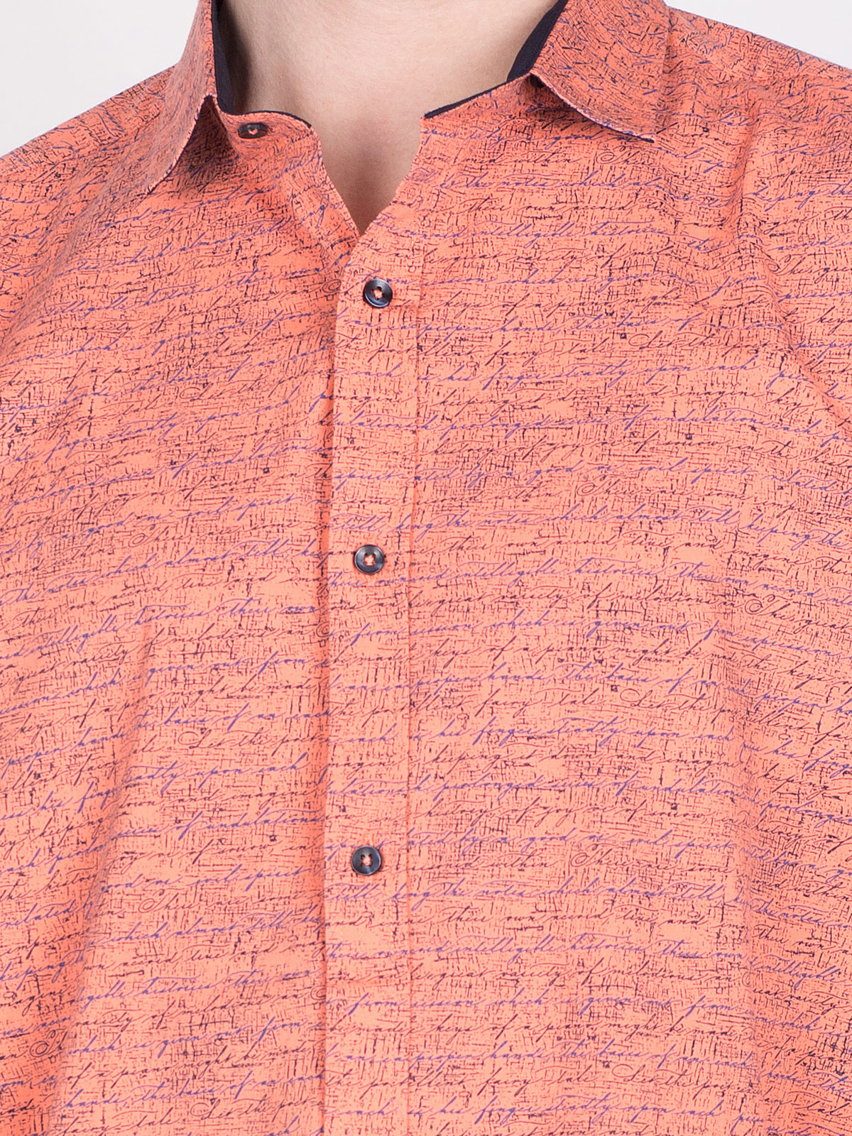 Риза в оранжево с ефектен принт - 21466 39.00 лв img3