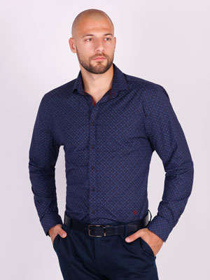 Мъжка риза с бордо фигури-21553-79.00 лв