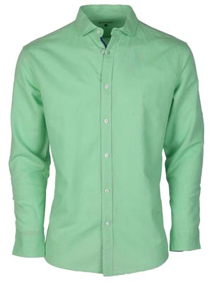 Ленена риза в ментолово зелено - 21595 - 98.00 лв