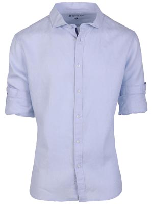 Ленена риза в светло синьо-21597-98.00 лв