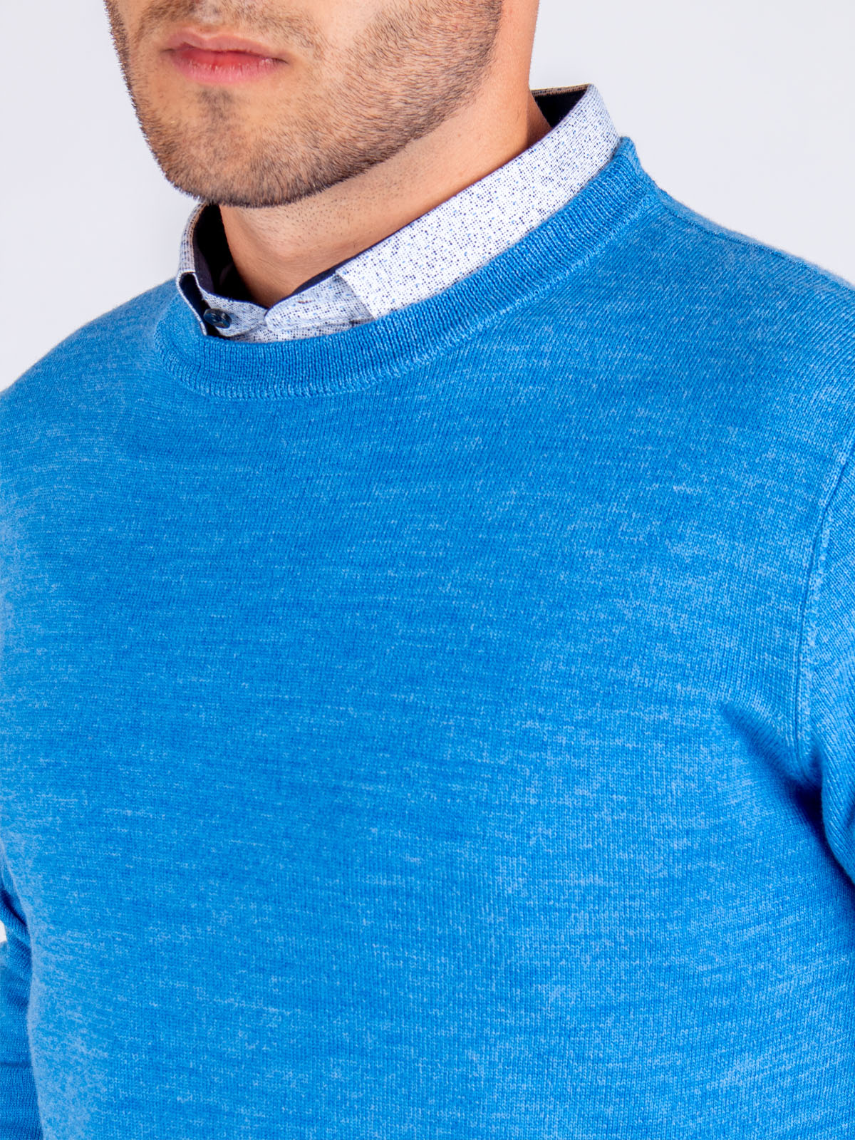 Небесно син пуловер с вълна мерино - 33084 34.00 лв img4