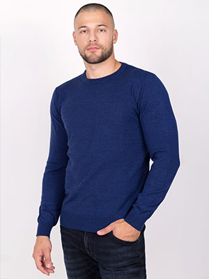 Мъжки пуловер в синьо-33086-89.00 лв