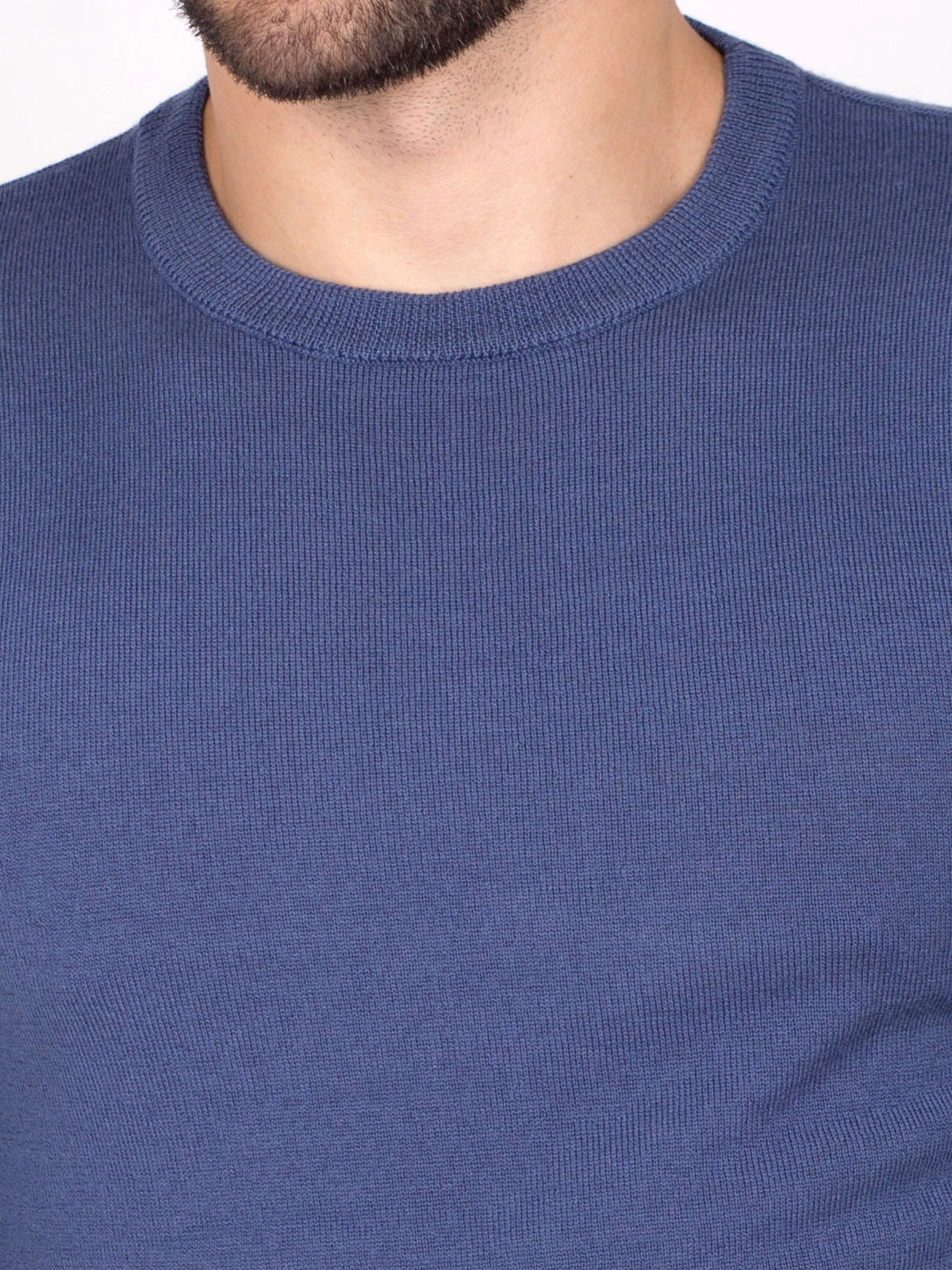 Мъжки пуловер с мерино в синьо - 33087 89.00 лв img2