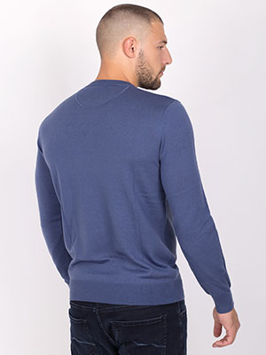 Мъжки пуловер с мерино в синьо - 33087 89.00 лв img4