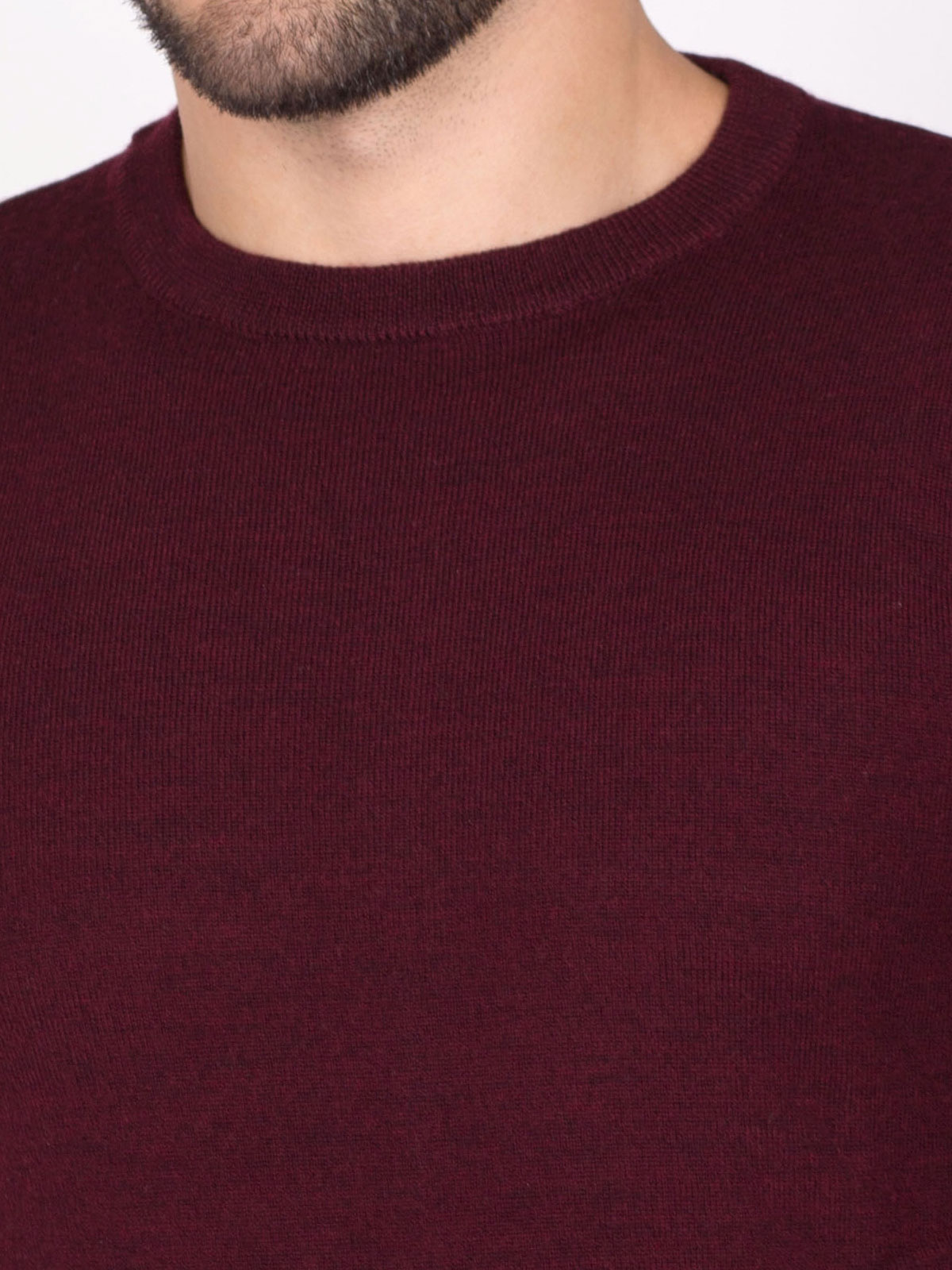 Бордо пуловер с вълна мерино - 33088 62.00 лв img3