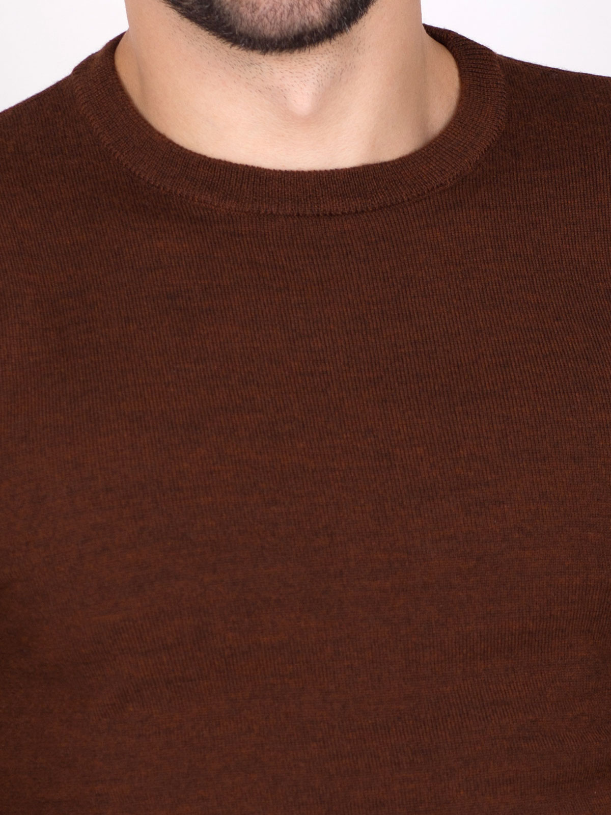 Мъжки пуловер в цвят керемида - 33090 48.00 лв img3