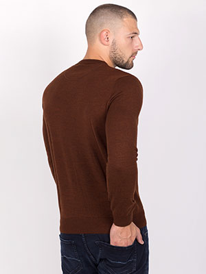 Мъжки пуловер в цвят керемида - 33090 48.00 лв img4
