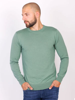 Мерино пуловер в зелено-33092-89.00 лв