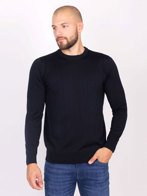 Вълнен пуловер в тъмно синьо-33097-89.00 лв