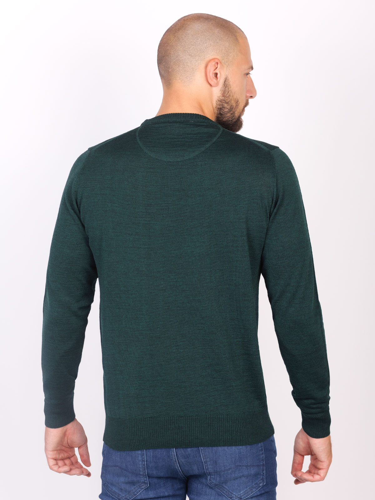 Мъжки пуловер в тъмно зелено - 33098 79.00 лв img2