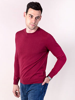 Памучен пуловер обло бие - 35267 - 48.00 лв