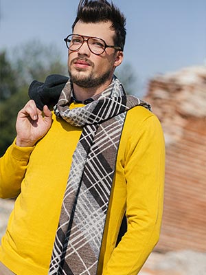 Жълт памучен пуловер - 35269 - 48.00 лв