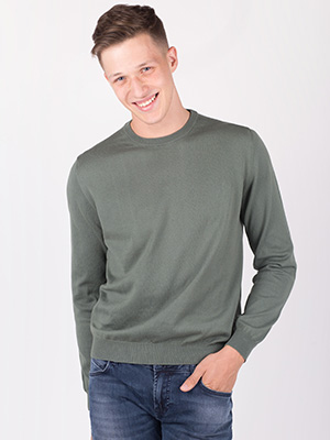 Памучен пуловер в зелено - 35278 - 48.00 лв