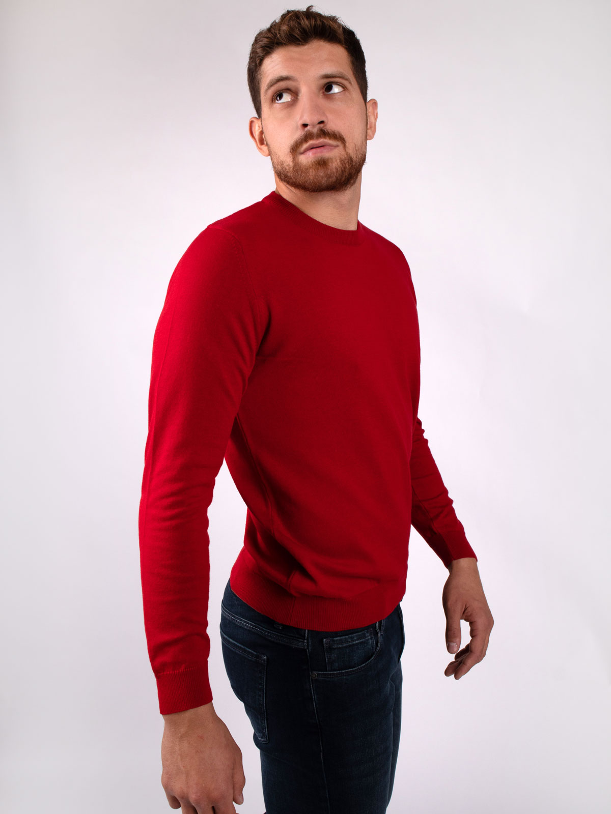 Пуловер от памук и акрил в червено - 35289 48.00 лв img2