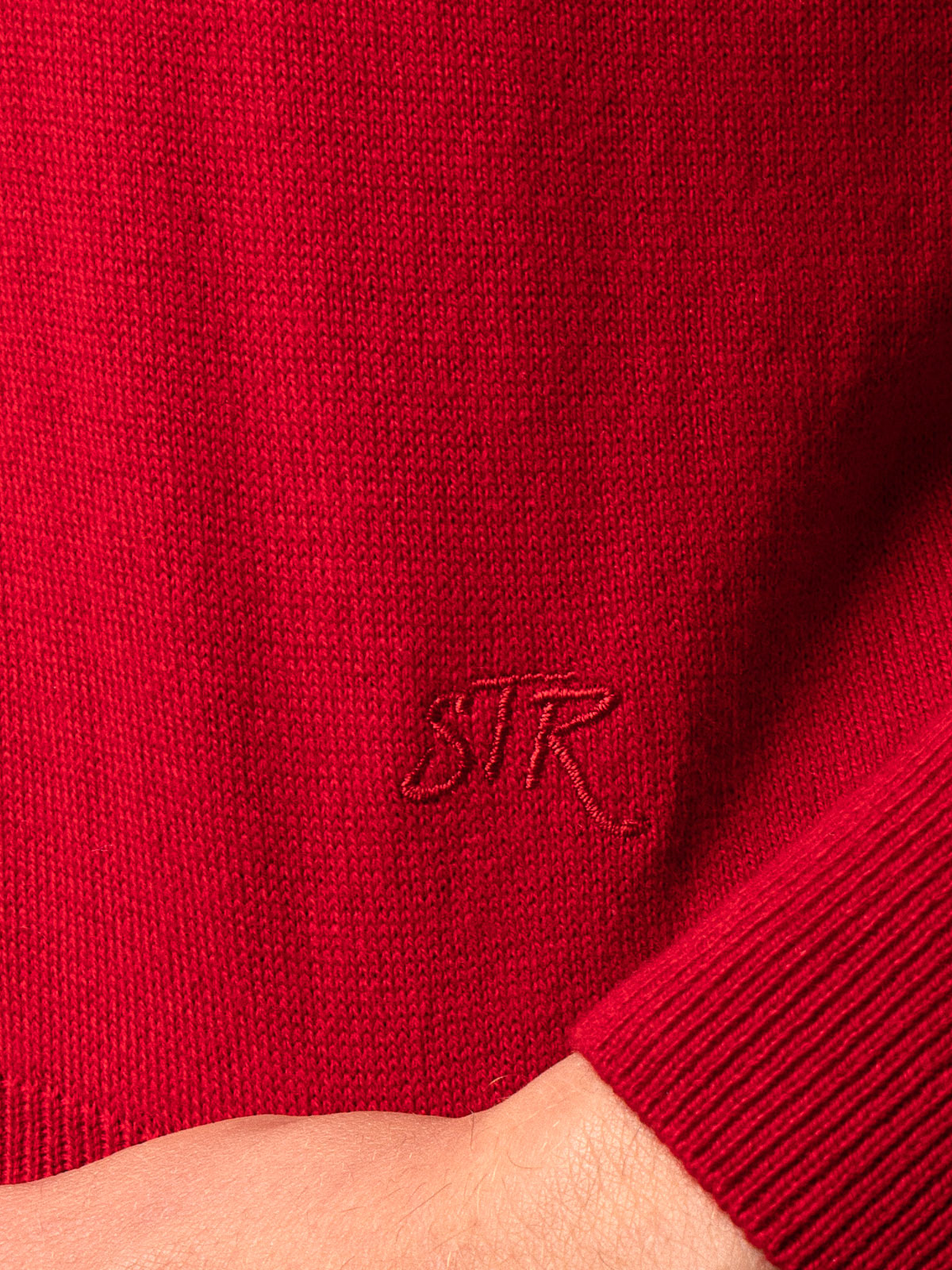 Пуловер от памук и акрил в червено - 35289 48.00 лв img3