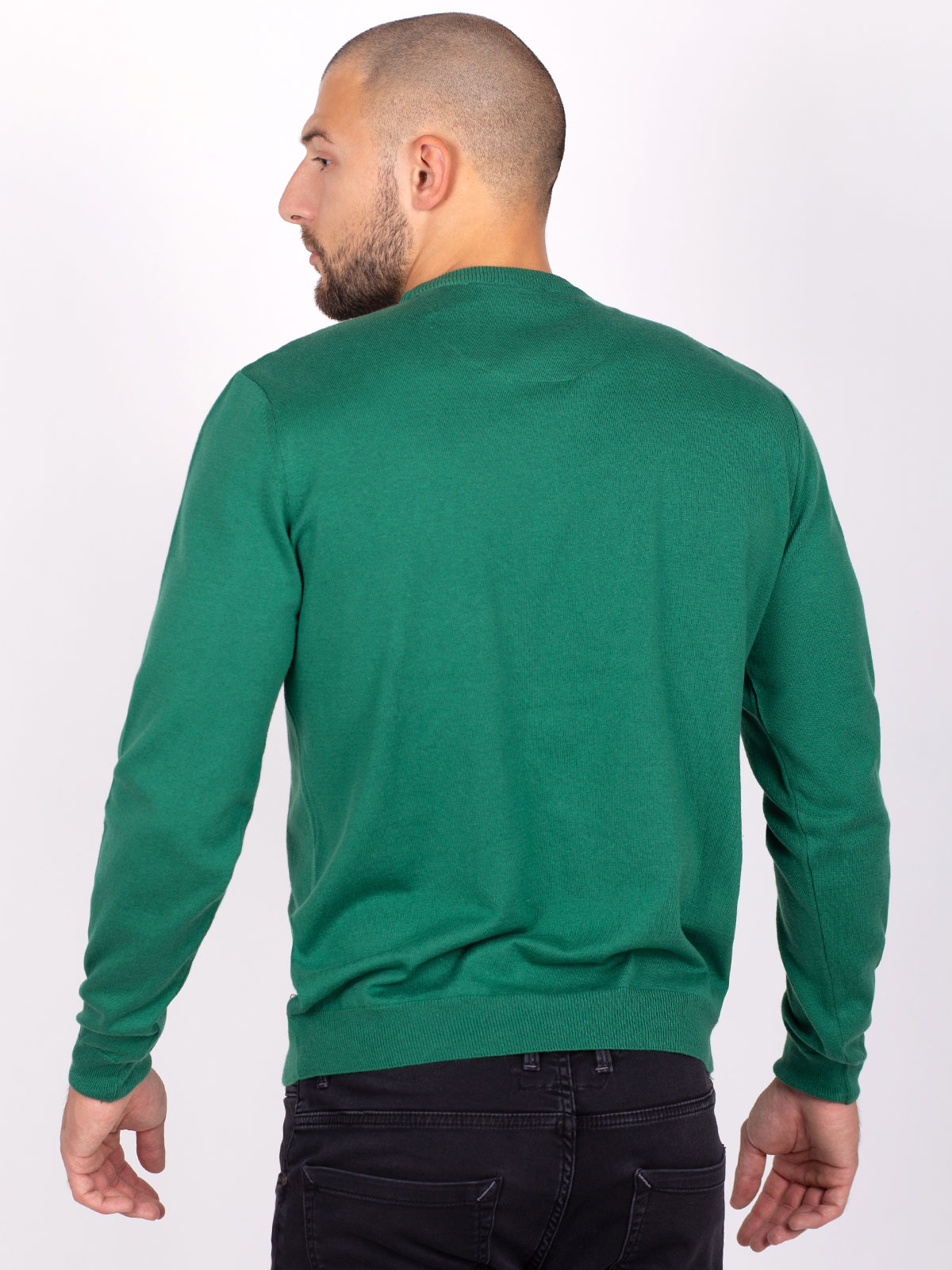Зелен мъжки пуловер от памук - 35301 66.00 лв img3