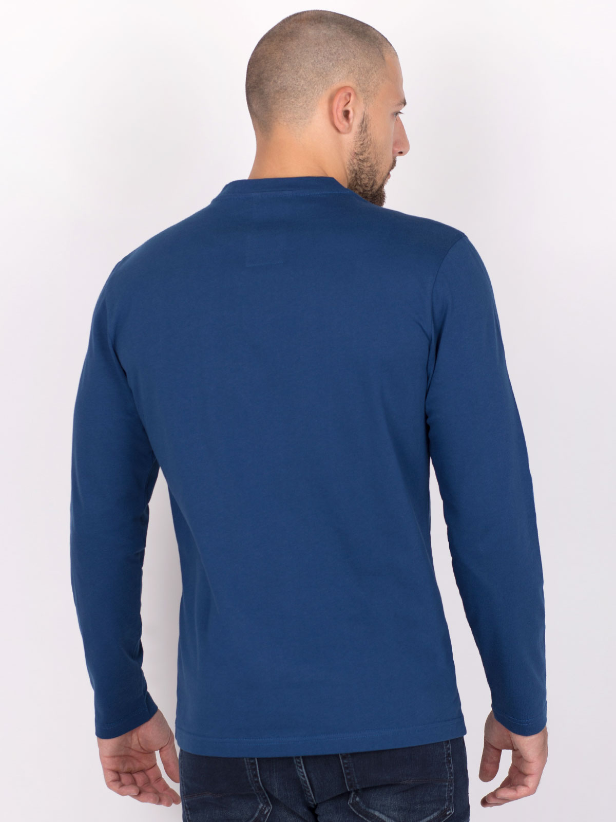 Мъжка блуза в синьо с цветен принт - 42339 31.00 лв img4