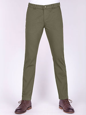 Зелен структуриран мъжки панталон - 60278 - 109.00 лв