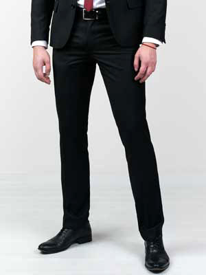 Черен класически панталон от памук - 63141 - 55.00 лв