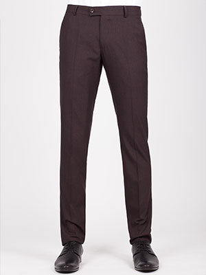 Класически втален панталон бордо меланж-63253-55.00 лв